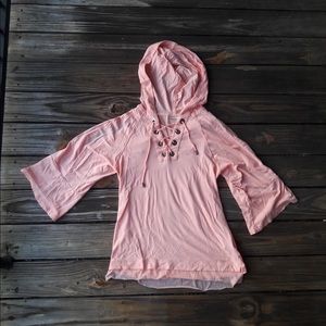 Nanette Lepore Lace-up Hooded Top Size Small